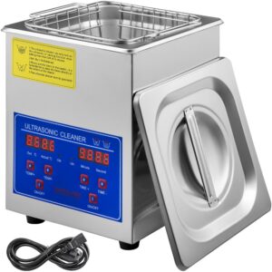 Limpiador Ultrasónico 1.3L, 60W Limpiador Ultrasónico Profesional de Acero Inoxidable, Máquina de Limpieza Ultrasónica Potente Frecuencia de 40 kHz con Pantalla LED para Joyas, Reloj, Gafas