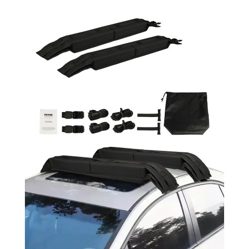 Almohadillas Blandas para Portaequipajes de Techo 80 cm Almohadilla Universal para Portaequipajes Carga de 80 kg con Correas de Amarre, Bolsa de Almacenamiento para Canoa, Tabla de Snowboard