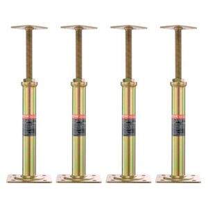 Gatos de piso para casa VEVOR, paquete de 4, rango de altura de 11,6" a 16", capacidad de carga máxima de 2200 lb por unidad, poste de gato de sótano con viga de soporte ajustable para nivelación, gato telescópico galvanizado para soporte temporal