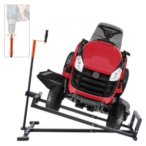 Gato Elevador para Cortacésped, Carga de 399,1 kg, Gato Telescópico de Mantenimiento con Manivela y Mango para Herramientas Eléctricas, para Tractores de Césped y Tractores de Jardín, Negro