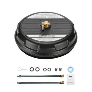 Limpiador de Superficies con Hidrolavadora, Accesorios de Plástico con 4 Ruedas, 20,68 Mpa máx., 2 Boquillas Rociadoras, 2 Varillas Extendidas para Aceras, Patios y Terrazas, φ 385 x 120 mm