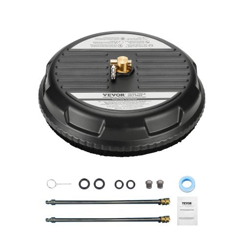 Limpiador de Superficies con Hidrolavadora, Accesorios de Plástico con 4 Ruedas, 20,68 Mpa máx., 2 Boquillas Rociadoras, 2 Varillas Extendidas para Aceras, Patios y Terrazas, φ 385 x 120 mm
