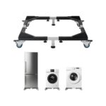 Base Móvil para Muebles 930 x 810 x 100 mm con 8 Ruedas Gemelas con Bloqueo y 4 Frenos, Capacidad de Carga de 544 kg, Plataforma Rodante Ajustable de 584,2-929,64 mm para Lavadora, Frigorífico