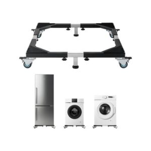 Base Móvil para Muebles 930 x 810 x 100 mm con 8 Ruedas Gemelas con Bloqueo y 4 Frenos, Capacidad de Carga de 544 kg, Plataforma Rodante Ajustable de 584,2-929,64 mm para Lavadora, Frigorífico