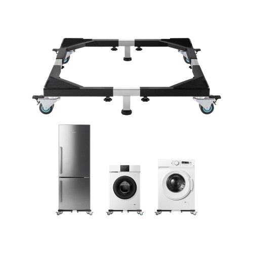 Base Móvil para Muebles 930 x 810 x 100 mm con 8 Ruedas Gemelas con Bloqueo y 4 Frenos, Capacidad de Carga de 544 kg, Plataforma Rodante Ajustable de 584,2-929,64 mm para Lavadora, Frigorífico