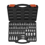 60 PCS Juego de Dados Torx y Dados Torx Externos, T6 T70, TT6 TT70, TP8 TP60, E4 E24, Acero de Aleación S2 y Acero Cr V, con Impulsores de 1/4", 3/8" y 1/2", Estuche de Almacenamiento