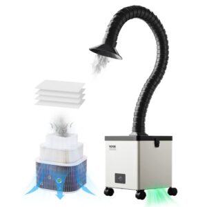 Extractor de Humos de Soldadura 85 W con Mangueras Dobles Absorbedor de Humo de Soldadura 200 m³/h sin Escobillas con Filtros de 3 Etapas y 3 Velocidades para Soldadura, Grabado Láser