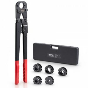 Alicates Prensadores de Tuberías, Herramienta de Prensa para Tubos de PEX y Aluminio-plástico, con 5 Mordazas TH12 TH16 TH20 TH26 TH32 y Estuche, para Reparaciones, Instalaciones de Fontanería