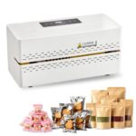 Máquina de Sellado Continuo Ancho de Sellado 8-12 mm, Selladora Automática de Banda con Control Digital de Temperatura y Apagado Automático, Envasadora para Bolsas de Plástico 0,06-0,2 mm