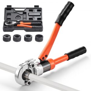 Alicates de Prensa Hidráulica de Tuberías, Herramienta de Prensado para Tubos PEX y Aluminio-plástico con 4 Mordazas U16, U20, U25, U32 y Estuche, para Reparación, Instalación de Fontanería