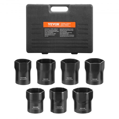 7 PCS Juego de Dados para Tuercas de Seguridad de Cojinetes de Rueda Dados SAE y Métricos de 6 Puntas con Impulsión de 12,7 mm con Estuche de Almacenamiento para Vehículos Ford, Dodge y Toyota