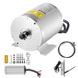 Kit de Motor Eléctrico de CC sin Escobillas 1800 W, 48 V y 4500 RPM Controlador de Velocidad Mejorado y Kit de Acelerador de Pedal para Bicicletas Eléctricas, Motocicletas, 134 x 107 x 112 mm