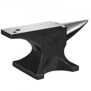 Yunque de Herrero 30 kg Yunque de Acero Fundido de Un Solo Cuerno Mesa de Trabajo 263x88 mm Dureza 50HRC con Agujero Redondo de 16 mm y Agujero Cuadrado de 19 mm para Taller de Metales Joyería
