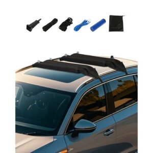 Almohadillas Inflables Universales para Portaequipajes de Coche 95,5 cm Carga 40 kg con Correas de Amarre, Cuerdas, Bomba de Aire Manual, Bolsa de Almacenamiento para Canoas, Tablas de Surf