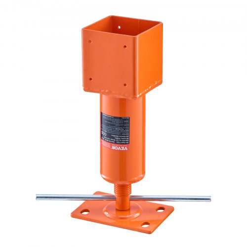Poste de gato de tornillo VEVOR, 4" x 4", rango de altura de 13,2" a 18,7", capacidad de carga máxima de 24700 lb, gato de tierra ajustable, poste de gato de casa temporal para nivelar el hogar, levantar el piso, el sótano, el espacio de acceso, la viga de tierra