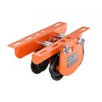 Carro Portapolipasto Eléctrico Carga de 1 T Carro con Viga de Empuje de Acero Aleado Ancho Ajustable 68-110 mm con Ruedas para Polipasto PA200 PA250 PA300 PA400 PA500 Viga I Recta y Curva