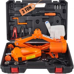 Kit de Gato de Tijera Eléctrico 3 T Gato Eléctrico para Automóvil 12 V Gato Eléctrico para Coche Elevador Eléctrico Coche con Cable de Alimentación de 3,5 m para Sedanes SUV o Cualquier Vehículo