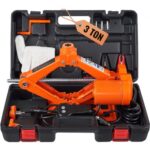 Kit de Gato de Tijera Eléctrico 3T Gato Eléctrico para Automóvil 12V Gato Eléctrico para Coche Kit de reparación de Coche con Cable de Alimentación de 3,5m para Sedanes SUV o Cualquier Vehículo