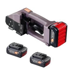 Flejadora Eléctrica para Flejes PP PET de 1-2 cm Herramienta Flejadora Eléctrica Portátil con Pantalla Digital Máquina Flejadora Automática a Batería para Cajas de Embalaje de Palets