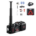Gato Eléctrico Portátil para Automóvil, 5 Toneladas, Gato de Tijera Eléctrico con Inflador Incorporado, 12 V con Llave de Impacto Eléctrica y Luz LED, para Sedán, SUV, Camión, 315 x 155 x 155 mm