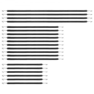 20 PCS Cuerda Elástica Plana de 20 mm Correas Elásticas con Ganchos en Forma de S de Acero Cuerda Elástica de 381 mm, 533 mm, 914 mm de Largo para Carga, Camiones y Tiendas de Campaña, Negro