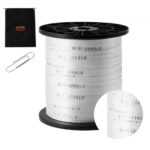 Cinta de Tracción de Poliéster, Cuerda Plana de Cinta de Mula, Capacidad de Tracción de 1250 lbf, Cinta de Tracción de Cable Impresa para Embalaje, Jardinería, Electricidad Comercial, Blanco