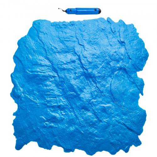 Alfombrilla para Sellos de Hormigón 430x430 mm Textura de Poliuretano para Revestimiento de Hormigón para Impresión de Suelo de Pizarra Moldes de Hormigón para Decoración de Exteriores, Azul