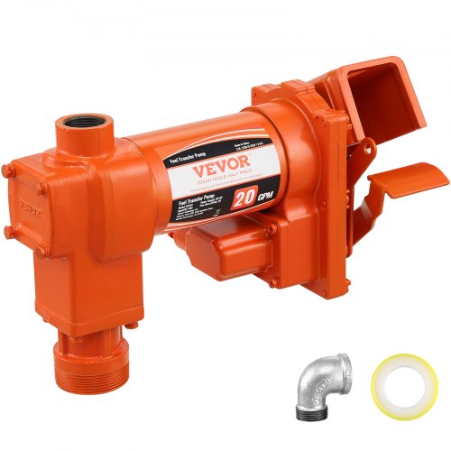 Bomba de Transferencia de Combustible 20 GPM, 12 V, 1/4 HP, Extractora de Gasolina de Hierro Fundido con Diseño de Caja Recolectora de Combustible para Gasolina, Diésel, Queroseno