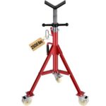 Soporte de Tubería Capacidad del Tubo 0,32-30,48 cm Soporte para Tubería Plegable Cabeza V Altura 71-131 cm Capacidad de Carga 400 kg Soporte Alto de Tubo para Roscado Corte de Orificio Ranurado