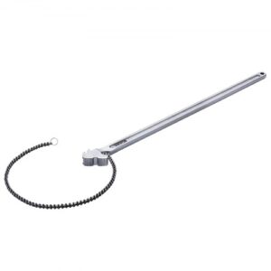 Llave de Cadena 48" Capacidad de 13,4" de Diámetro Llave de Herramienta de Instalación de Tuberías Reversible CRV con Mandíbula de Alta Resistencia Mango Ergonómico para Instalación de Tuberías