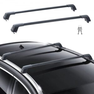 Barras Transversales de Techo Portaequipajes de Aluminio Compatibles con Rieles Laterales ranurados sin espacio para Distancia Interior entre los Rieles 102 108 cm, Tamaño de Tubo 20 50 mm