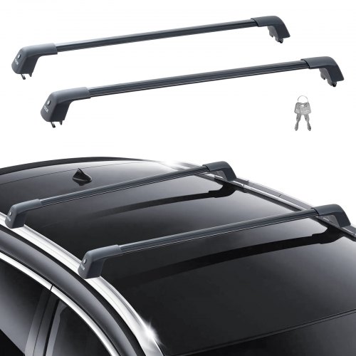 Barras Transversales de Techo Portaequipajes de Aluminio Compatibles con Rieles Laterales ranurados sin espacio para Distancia Interior entre los Rieles 102 108 cm, Tamaño de Tubo 20 50 mm