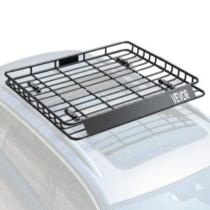 Cesta para Portaequipajes de Techo 109,5x127x10,5 cm Cesta de Carga Universal para Techo Carga Máxima de 68 kg Acero de Aleación Contra el Viento Soporte de Equipajes para SUV, Camión, Coche