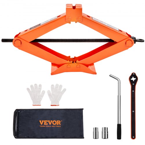 Gato de Tijera Carga de 2,5 T Gato de Tijera Profesional de Acero con Rango de Elevación de 95 435 mm Llave para Cambiar Neumáticos y Bolsa de Transporte para Cambio de Neumáticos de Coches SUV