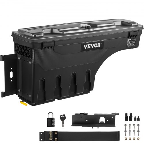 Caja de Herramientas para Camión Capacidad 25L Organizador de Maletero de Coche Material de ABS y Acero al Carbono Caja de Almacenamiento 925x280x425mm con Pivote para Tundra 2007 2021 Conductor