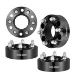Espaciadores de rueda VEVOR, adaptadores de rueda de 2" 6"x5.3", espaciador forjado de 6 lengüetas, espaciadores de pernos Hubcentric M14 x2 de orificio de 87,1 mm, aptos para Ford Expedition, F150, Lincoln Navigator, 4 piezas negro
