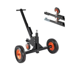 2 en 1 Plataforma para Remolque, Capacidad de la Barra de Tracción de 680,4 kg, con Altura Ajustable de 56 y 66 cm, Bola de 50,8 mm, Neumáticos de 386,1 mm y Rueda Universal, para Mover Automóviles