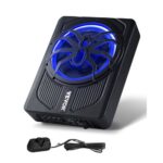 Subwoofer para Debajo del Asiento para Automóvil 254 mm 440 W Altavoz Compacto para Coche Amplificador Incorporado Entrada de Nivel Alto Bajo Controlador de Volumen Control Remoto con Cable