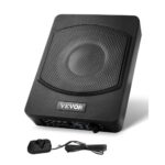 Subwoofer para Debajo del Asiento para Automóvil 254 mm 800 W Altavoz Compacto para Coche Amplificador Incorporado Entrada de Nivel Alto Bajo Controlador de Volumen Control Remoto con Cable