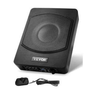 Subwoofer para Debajo del Asiento para Automóvil 254 mm 800 W Altavoz Compacto para Coche Amplificador Incorporado Entrada de Nivel Alto Bajo Controlador de Volumen Control Remoto con Cable