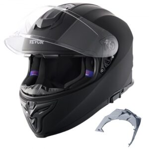 Casco de Motocicleta Integral, ABS y de Alta Densidad con Ranura para Bluetooth y Lentes Intercambiables, Cómodo Casco de Motocross, Apto para Jóvenes y Adultos, 408 x 270 x 264 mm, Talla XL