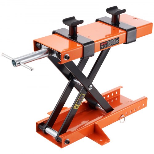 Gato de Tijera para Moto Capacidad de 500 kg Elevador de Motocicletas Altura de Elevación 95 400 mm Mesa Elevadora de Moto con Manivela Extraíble para Taller de Mantenimiento de ATV