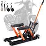Gato de Elevación Hidráulico de Motocicleta Capacidad de 700kg Mesa de Elevación Portátil Altura de Elevación 12 38,5 cm con 4 Ruedas Pie Hidráulico Soporte de Elevación para Motocicleta ATV UTV