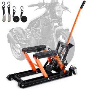 Gato de Elevación Hidráulico de Motocicleta Capacidad de 700kg Mesa de Elevación Portátil Altura de Elevación 12 38,5 cm con 4 Ruedas Pie Hidráulico Soporte de Elevación para Motocicleta ATV UTV