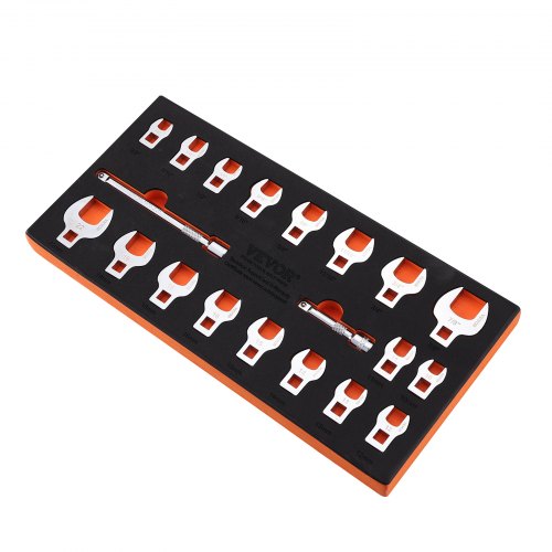 Juego de llaves de pie de cuervo, 20 piezas, accionamiento de 3/8", métrico 10-22 mm SAE 3/8-7/8", llave de palanca de acero 40Cr, 2 barras de extensión para reparación de llaves dinamométricas