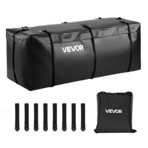 Bolsa de Carga para Enganche, Impermeable, PVC 840D, Resistente, para Almacenamiento en Caja de Camioneta con 8 Correas Reforzadas, Apta para Cestas de Enganche de Coche y Furgoneta, Negro