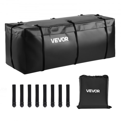 Bolsa de Carga para Enganche, Impermeable, PVC 840D, Resistente, para Almacenamiento en Caja de Camioneta con 8 Correas Reforzadas, Apta para Cestas de Enganche de Coche y Furgoneta, Negro