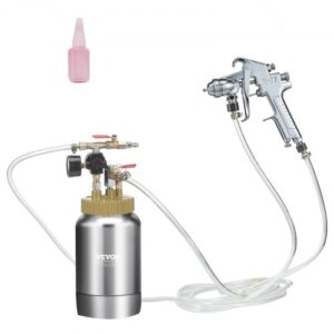 Pistola de Pintura con Tanque Portátil de 2 L Bote de Presión de Pintura Entrada de Aire 6,4 mm Salida 9,5 mm Boquilla de Pintura 1,8 mm Presión Máxima 45 PSI para Decoración de Interiores