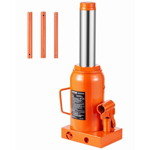 Gato Hidráulico de Botella 30 T Manual Gato de Botella Soldado Rango de Elevación de 285 475 mm Mango Largo de 3 Secciones para Automóviles, Reparación de Automóviles, Ingeniería Industrial