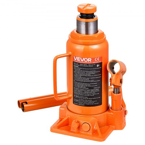 Gato Hidráulico de Suelo 12 T, con Alcance de Elevación de 205 400 mm, para Coches, SUV, Camionetas, Talleres Mecánicos, Ascensores Domésticos y Maquinaria Agrícola, Naranja, 128 x 125 x 205 mm
